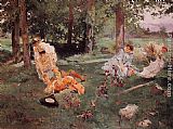 Famous Summer Paintings - Elegant figures in a Summer Garden